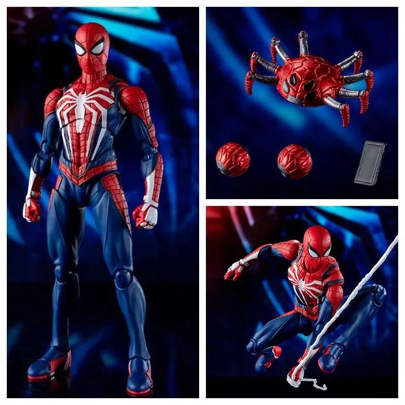 Spider-Man 2099 Shf Action Anime Figures Statue Miguel O'Hara The Spider-Verse Part One Figurine Model pvc Kids Collection Toys