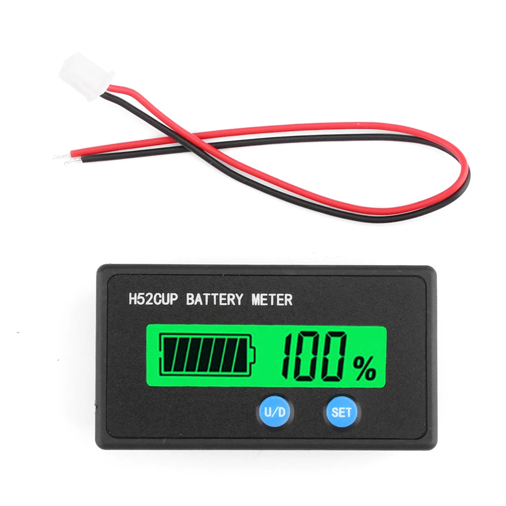 

H52 Battery Capacity Indicator 12V 24V 36V 48V 60V 72V Lead Acid Lithium LiFePO4 Voltmeter Voltage Gauge for Car Motorcycle