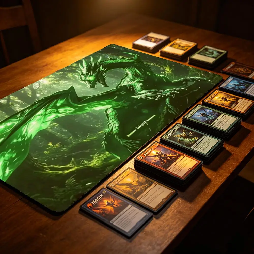 Gaming Dragon Playmat Non-Slip Rubber Material Precision Lock Edge Keyboard Desktop Pad Card battle mats 35x60cm PC Accessories