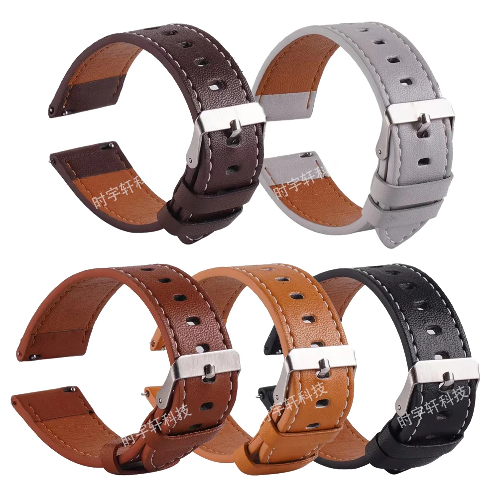 20mm Leather Band For Samsung Galaxy Watch SM-R810 42MM & Gear S2 Classic 732 Strap For Galaxy Active 1 2 40mm 44mm Smart Watch