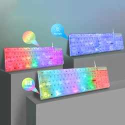 2024 NEW KB101 Transparent Mechanical Keyboard 104 Keys Backlit Keypad USB Wired Gaming Keyboard For Computer Laptop PC