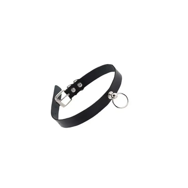 QQ Black Goth Choker Collar for Women Anime Chainsaw Man Reze Cosplay Choker PU Necklace Punk Leather Collar Ring Pendant Jewelr