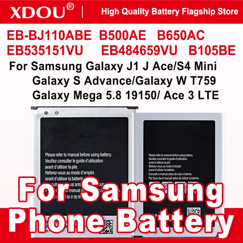 Batería EB-BJ110ABE B500AE EB535151VU para Samsung Galaxy J1 J Ace /Ace 3 LTE GT-S7275/Mega 5.8 / W T759/S Advance/S4 Mini