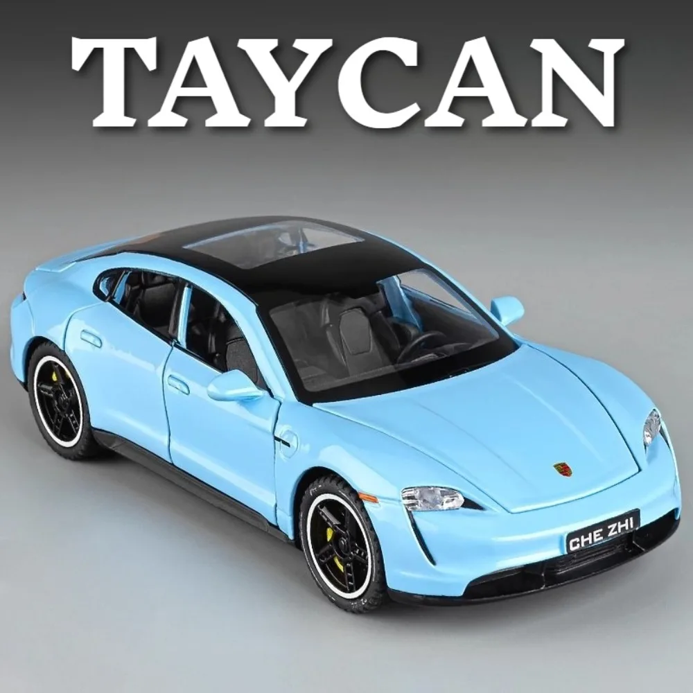 

1:32 Taycan Cayenne Turbo Sports Car Model Toy Alloy Diecast Music Light Doors Opened Pull Back Miniature Vehicle Boys Gifts
