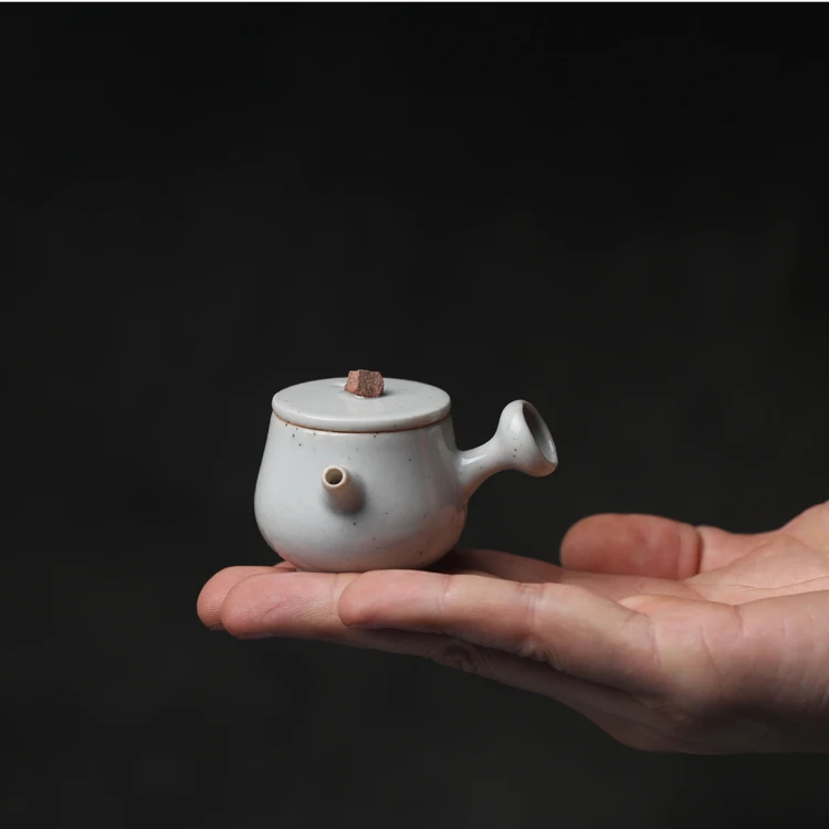 

Mini Pocket Side Handle Ceramic Small Pot, Single Child Making, One Cup Quantity Tea Set, Travel, Compact, Portable,