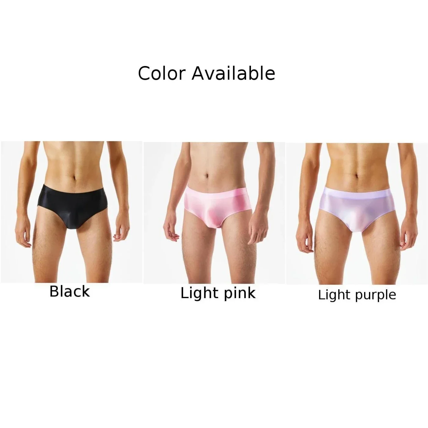 Seamless Popular Mens Briefs Shiny Satin Glossy Wet Look Knickers Underwear Silky Panties Elasticity Slips Underpants