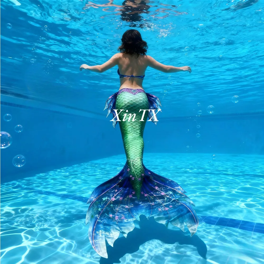 

Beautiful mermaid tail swimsuit professional unisex mermaid costume foil fabric for underwater performance cosplay