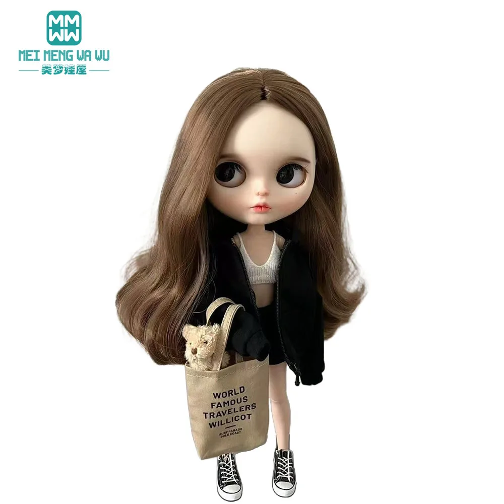 28cm Blyth 인형 옷 azon OB22 OB24 세련된 줄무늬 티셔츠 장난감 선물