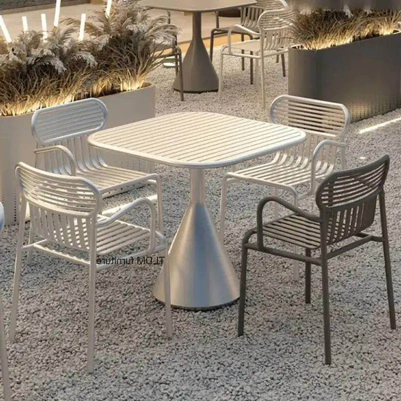Dining Set for Courtyards & Cafés, Stylish Table and Chairs for Balcony & Patio Outdoor Relaxation Outdoor Furniture Set Patio