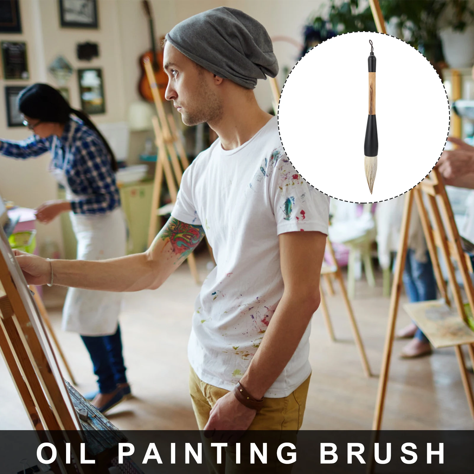 قطعة واحدة من قلم فرشاة الخط الصيني الكبير لشعر الماعز الفاخر مناسب للرسم بالألوان المائية ومقارن الكتابة #1