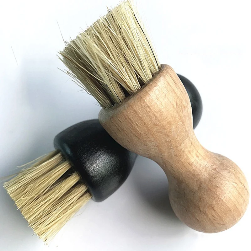 Boot Shoes Brush Portable Wood Handle Mini Home Cleaning Tool Hog Bristle Brushes Leather Shoes Supplies Buffing Brush