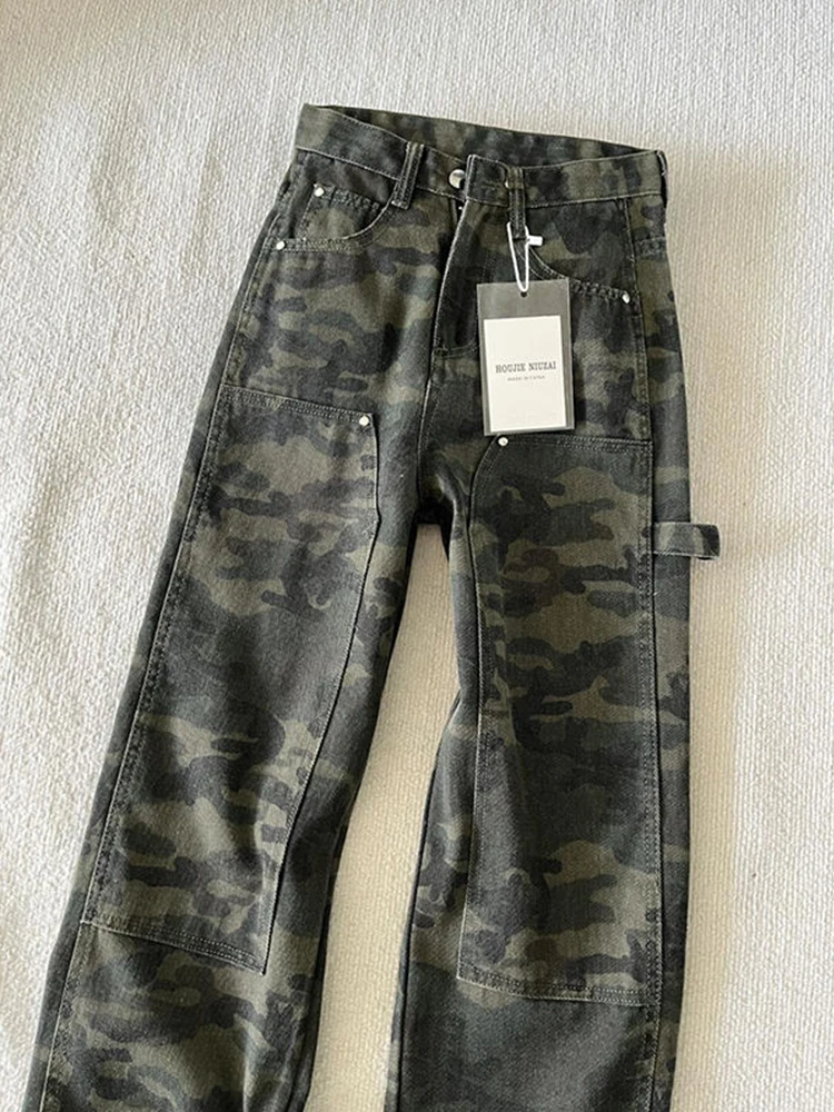 Women's Straight Jeans Elastic Woman Embroidery Floral Pattern Print Graphic Art Decoration Ladies Female Denim Trousers Fashion