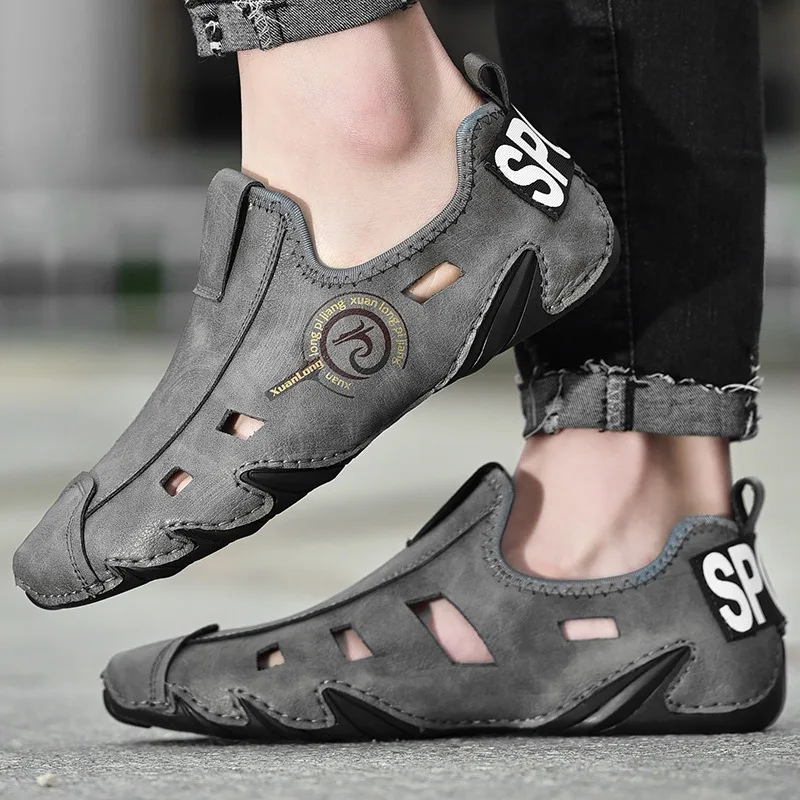 

38-48large Size Summer Men Leather Casual Shoes Designer Loafers Outdoor Breathable Fashion Driving Shoes Mens Zapatillas Hombre