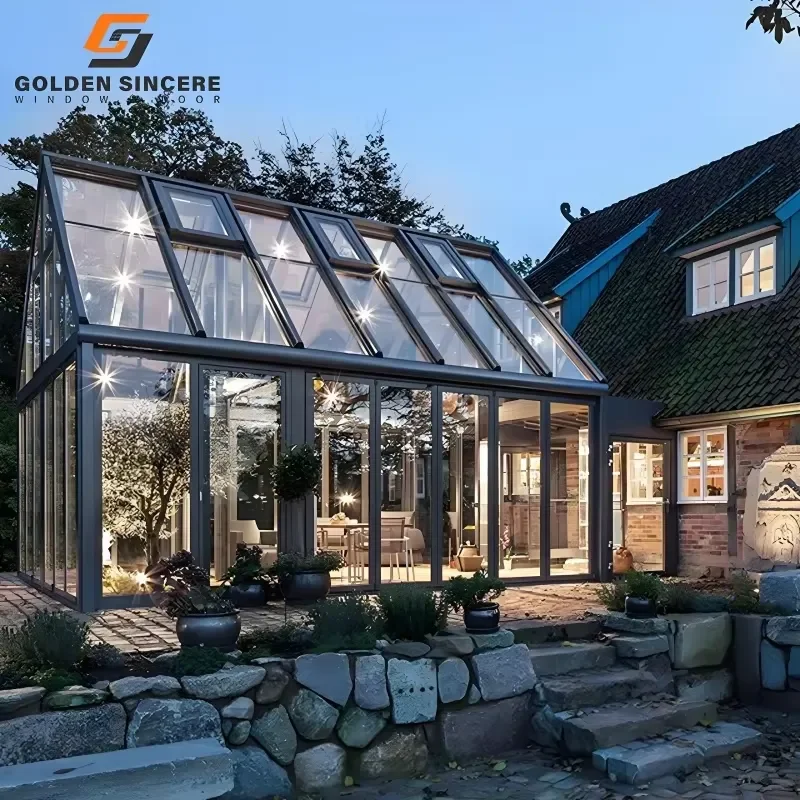 GS Lift & Slide Aluminum Glass Room with Frameless Panels for Premium Experience