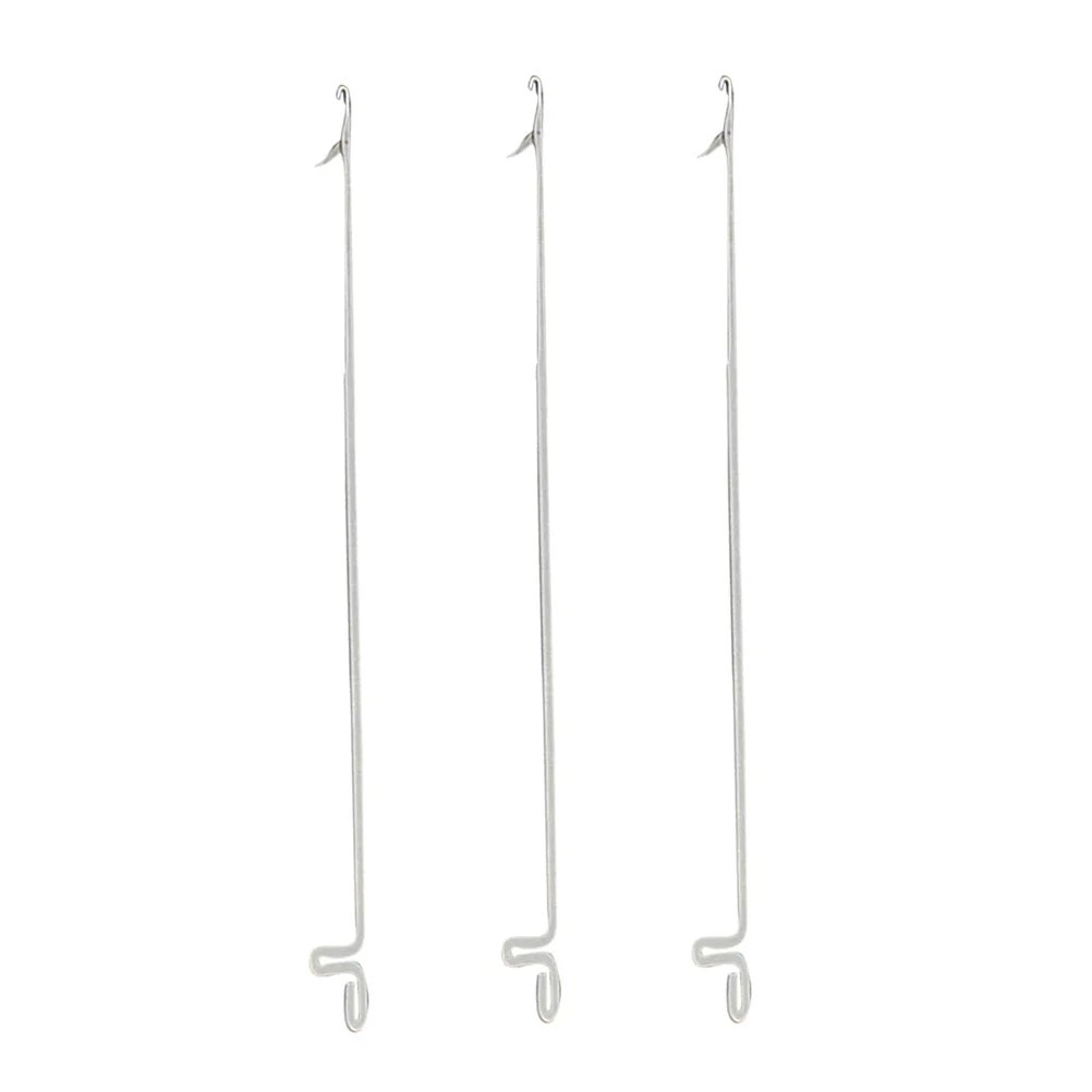 3pcs Stainless Steel Three-Way Crochet Bracelet Needles Loop Hook Tool Handmade Beading Tool for DIY Handcraft (Silver)