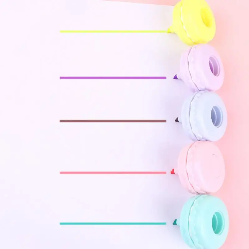 Colored Highlighters 6 Color Cookie Shaped Highlighter Pencil Aesthetic Highlighter Creative Marker For Note Taking Highlighting