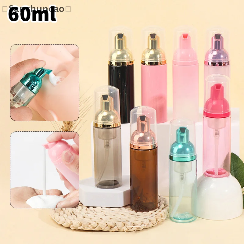 [[San] 1 قطعة 60 مللي زجاجة مضخة رغوة لاش زجاجات شامبو السفر رغوة زجاجة مضخة فارغة البلاستيك إعادة الملء موزع الصابون القابل لإعادة الاستخدام
