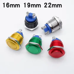 16mm 19mm 22mm Metal Button Switch Oxygen Screw Self Resetting Button Horn Doorbell NO Normal Open Switches Red Blue Green
