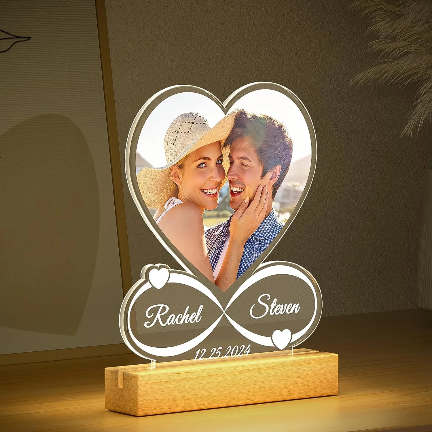 Personalized Photo Night Light Customized Picture&Text Bedroom Night Light Anniversary Birthday Christmas Valentine's Day Gift