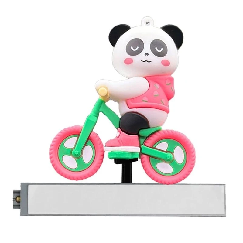 Car Automatic Sliding Cyling Panda Ornaments Adhesive Moving Panda Doll Toy