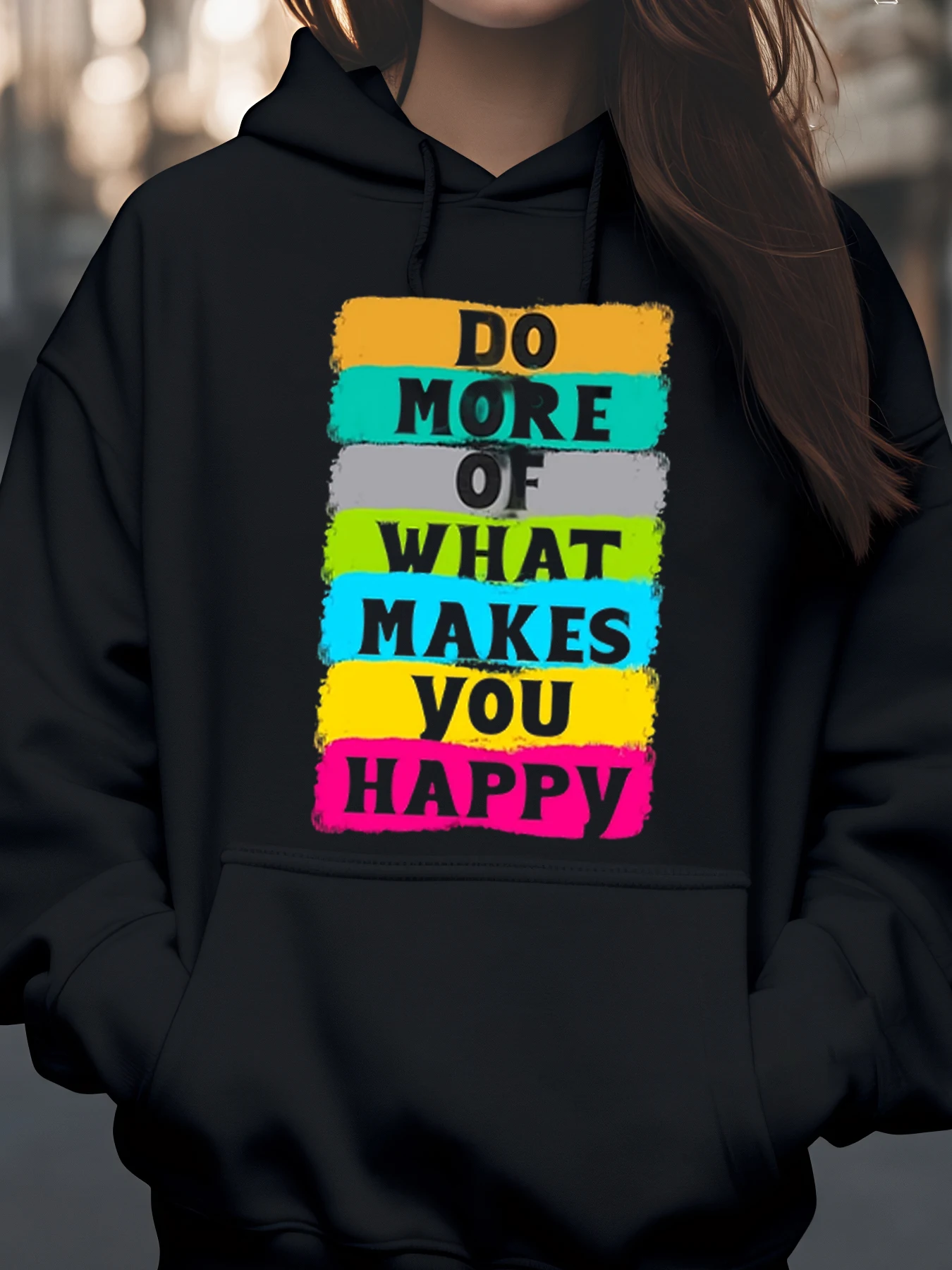 

Красочная толстовка с принтом «Сделайте больше из чего делает вас» для повседневной носки для женщин и девочек