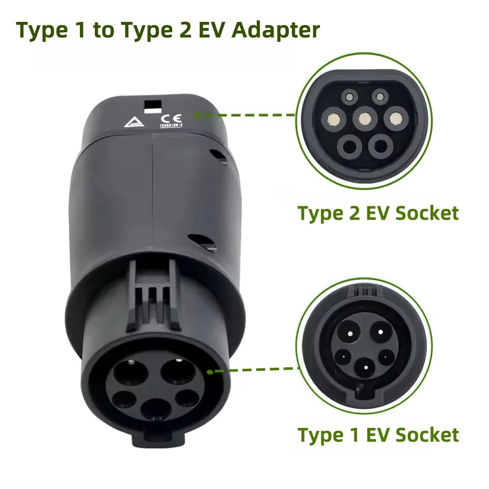 Type1 ~ Type2 EVES 변환기 Sae J1772 ~ IEC62196-2 전기 자동차 충전 변환기 용 32A 7.2KW EV 충전기 어댑터 썸네일 4