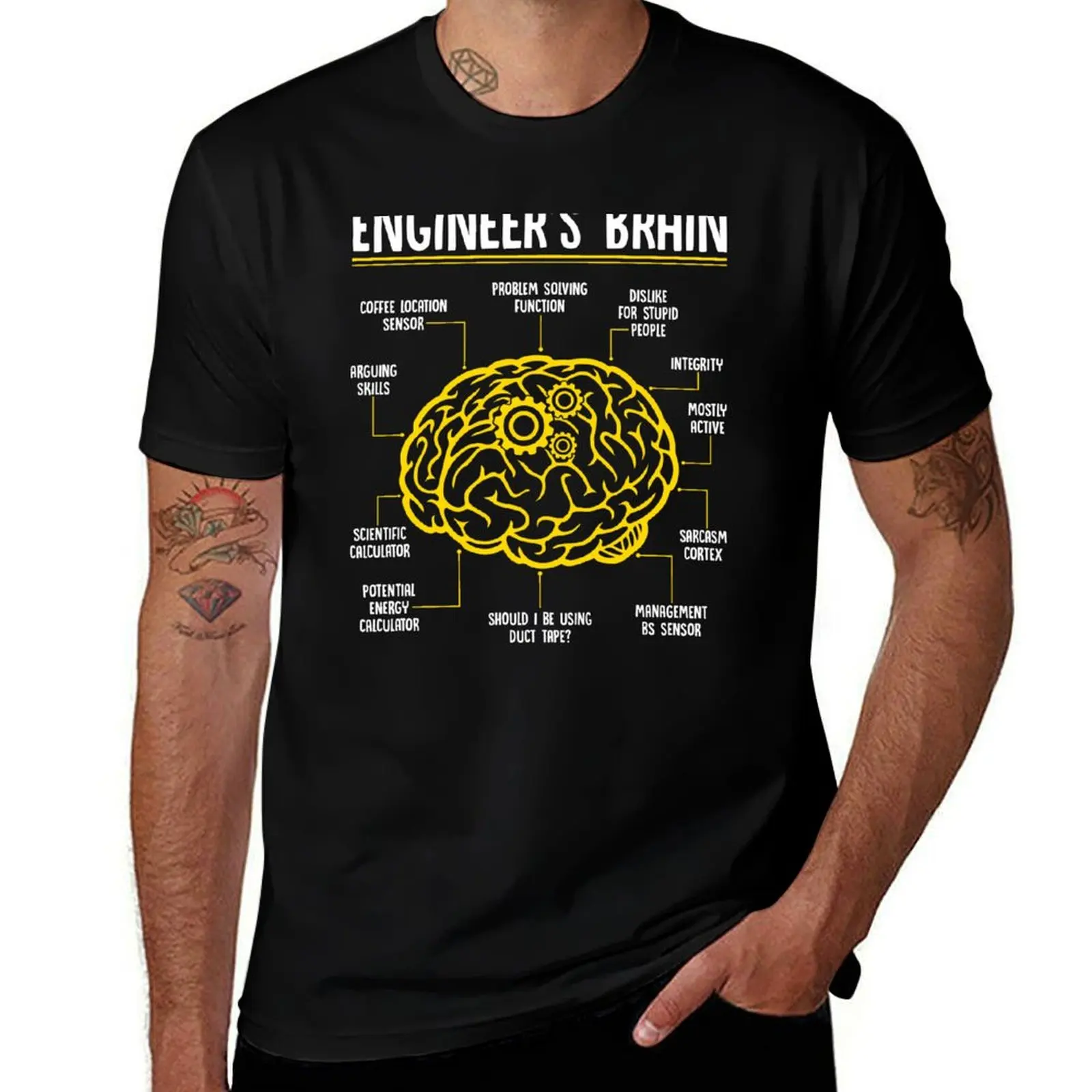 

Engineer's Brain Funny Engineering Games Process T-Shirt cotton tshirt 100% t shirts for man graphic funny