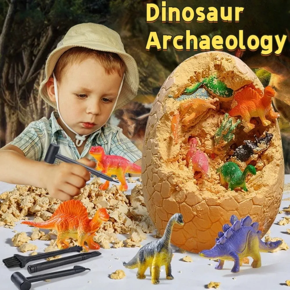 Children Archaeology Dig Dinosaur Eggs Toy Dinosaur Fossils Boys and Girls Diy Handmade Blind Box Dig Earth Dig Treasure Puzzle