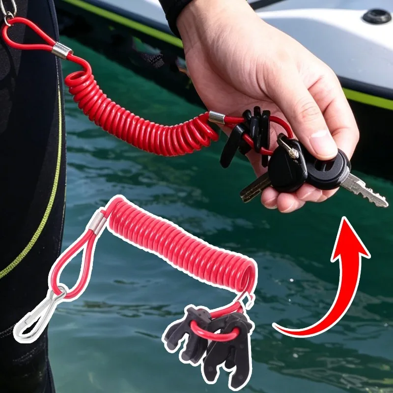 

Boat Outboard Motor Emergency Kill Switch Lanyard Heavy Duty Wrist Strap Safety Tether Cord for Jet Ski ATV Motorcycle