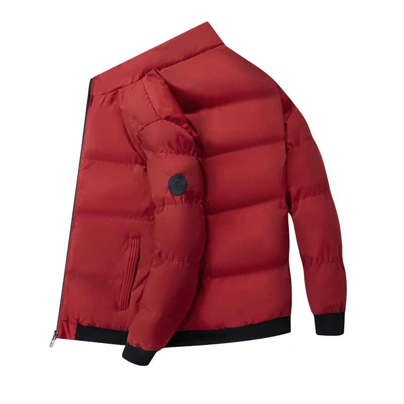 

2025 New Fashion Men's Cotton Stand Collar Bread Winter Coat Urban Casual Long Zipper Versatile Casual Style Coats
