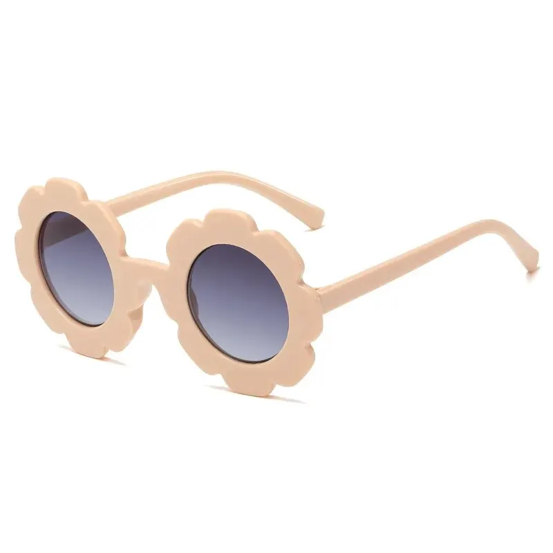 New Children Cute Flower Round Frame Sun Protection And UV Protection Baby Sunglasses