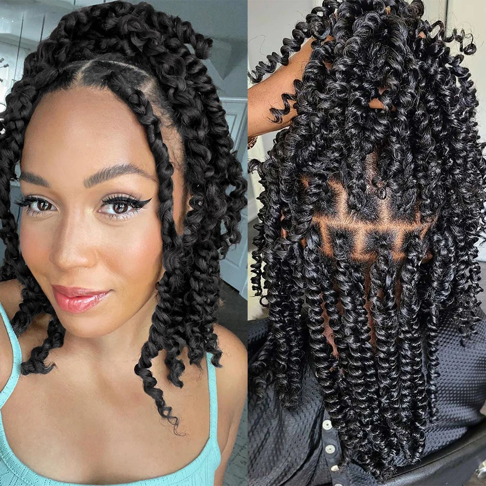 

Bob Passion Twist Crochet Hair 10 18 24 Inch Long Boho Braiding Hair Extensions PreTwisted Fluffy Ombre Crochet Braids For Women