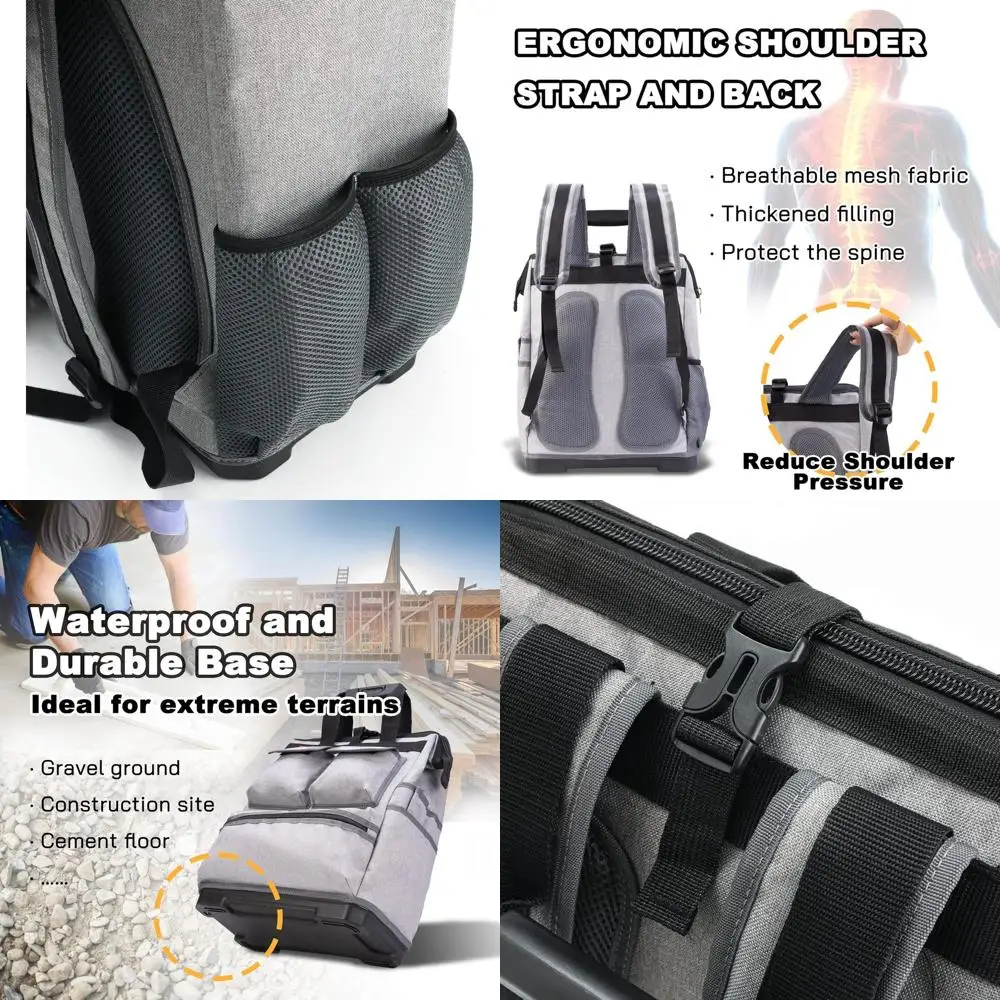 

Прочный водонепроницаемый рюкзак для инструментов с отделением для ноутбука для профессионалов: электриков, строителей, сантехников, электромонтеров