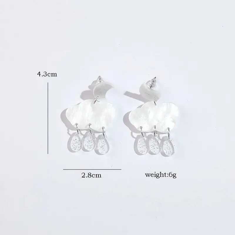 YAOLOGE New Weather Element LightningDark Clouds Raindrops Rainbow Acrylic Earrings Women's Fun Trendy Jewelry Party Gift
