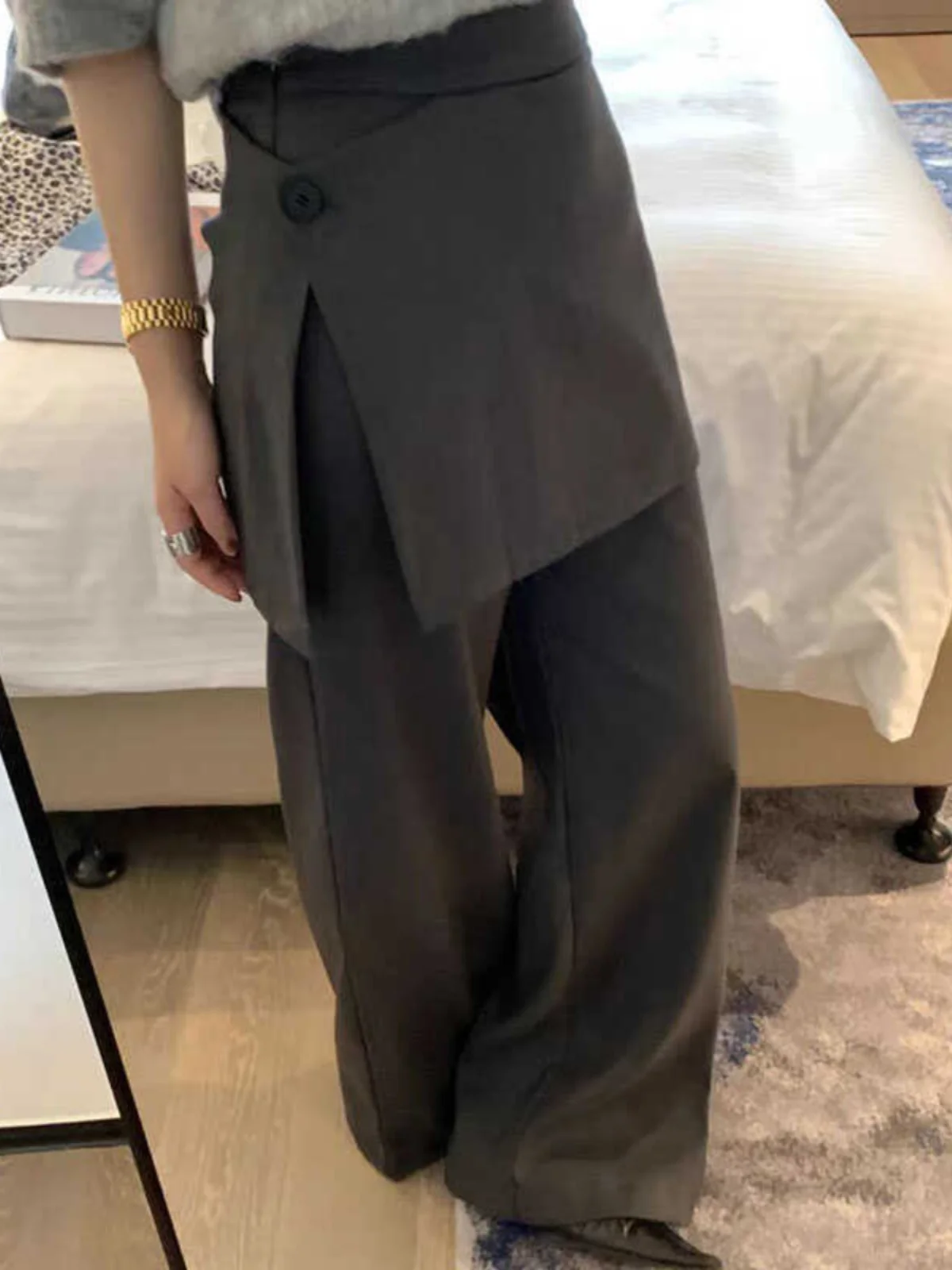 

High Waist Straight Leg Suit Pants Women's Faionable Casual Long Skirt Pants Spring 2025 New Design ket Commute Sle