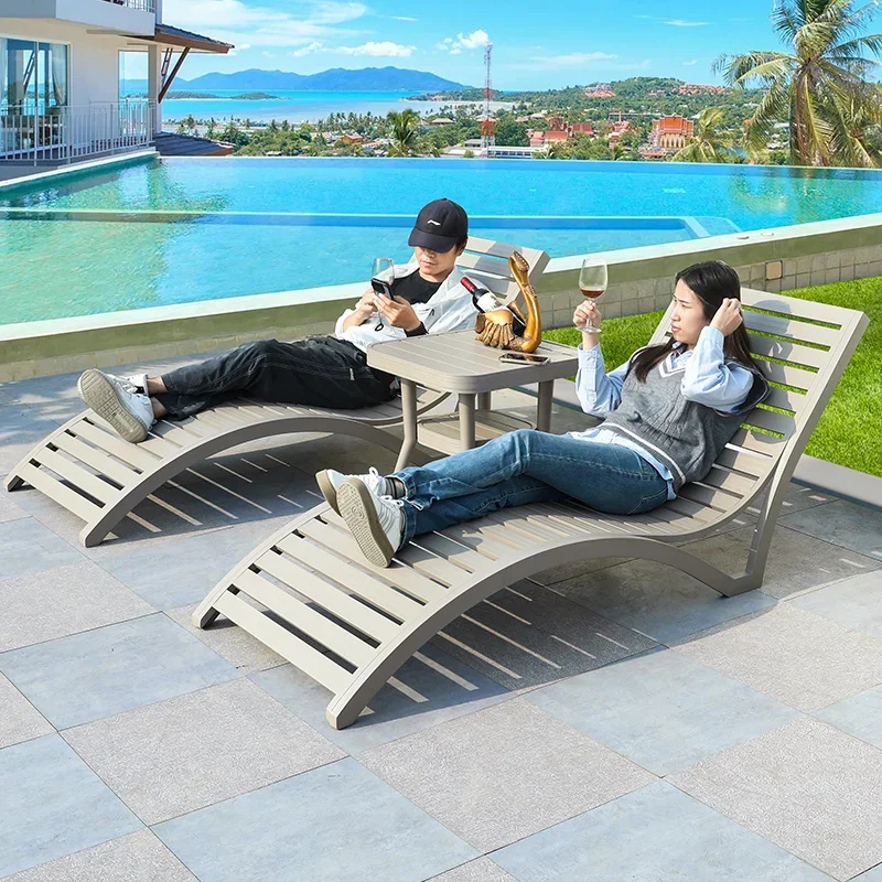 

2026 Luxury Modern Garden Furniture All Aluminum Sun Lounger for Beach Hotel Pool Sun Lounge Chair