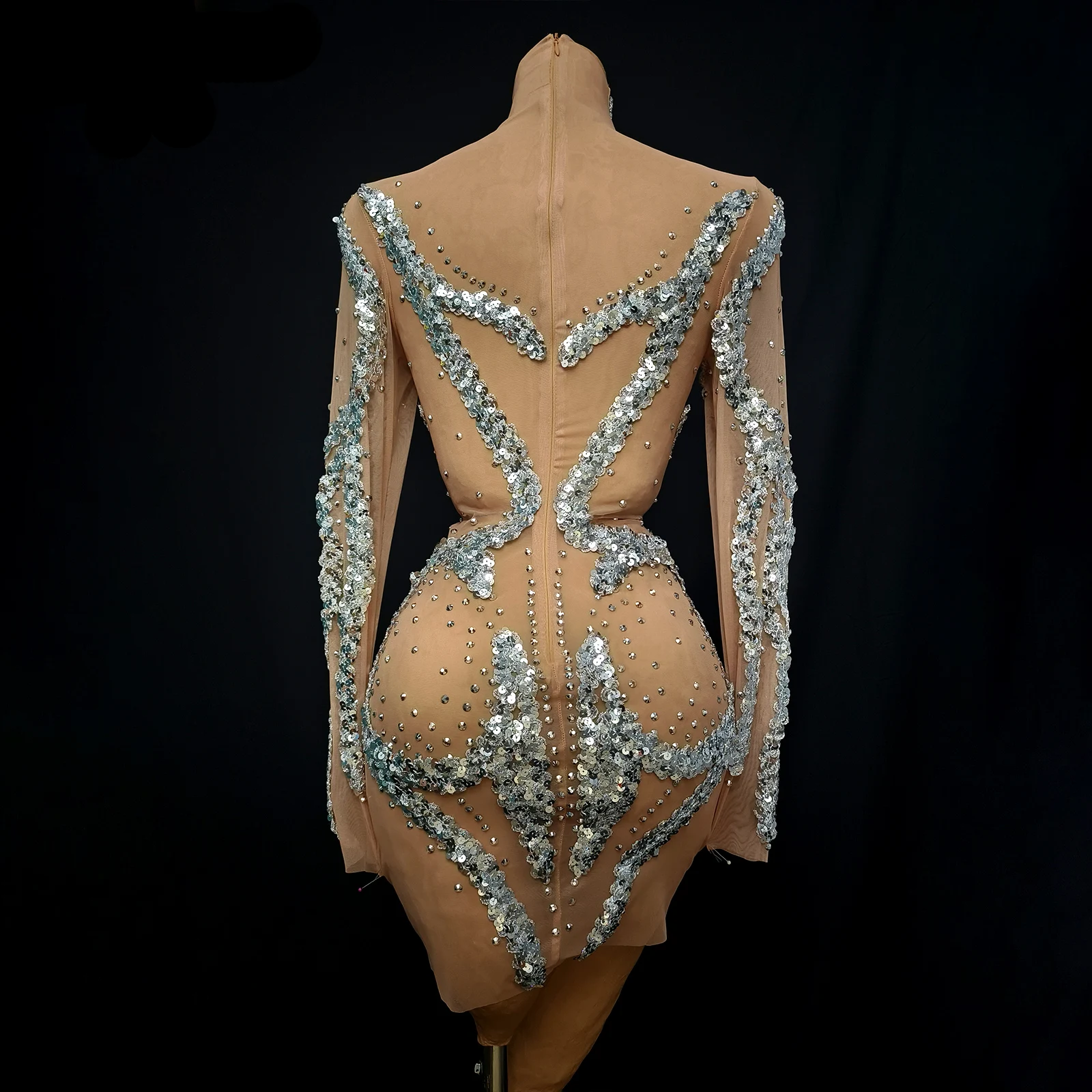 Rhinestone Bodysuit for Women Sparkly Jumpsuit Sexy Club Party Dance Costume Performance Wear Bodysuit Drag Queen