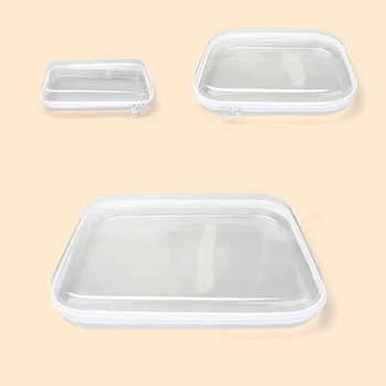 이중 지퍼 하드 파우치, 쌓을 수 있는 장난감 보관함, 지퍼 블록 세트, 장난감 보관 정리함 케이스, 투명 화장품 가방, 가정용 