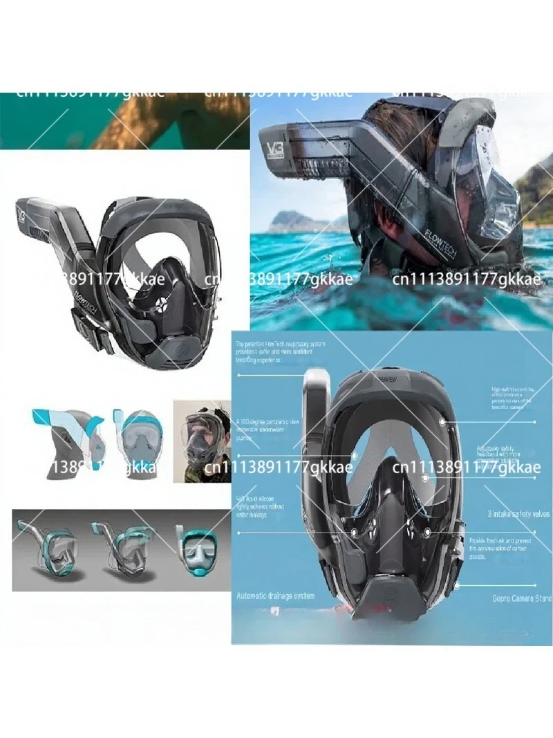 Full Dry Snorkel Mask Anti-Fog Diving Goggles for Adults Professional Snorkeling Equipment
