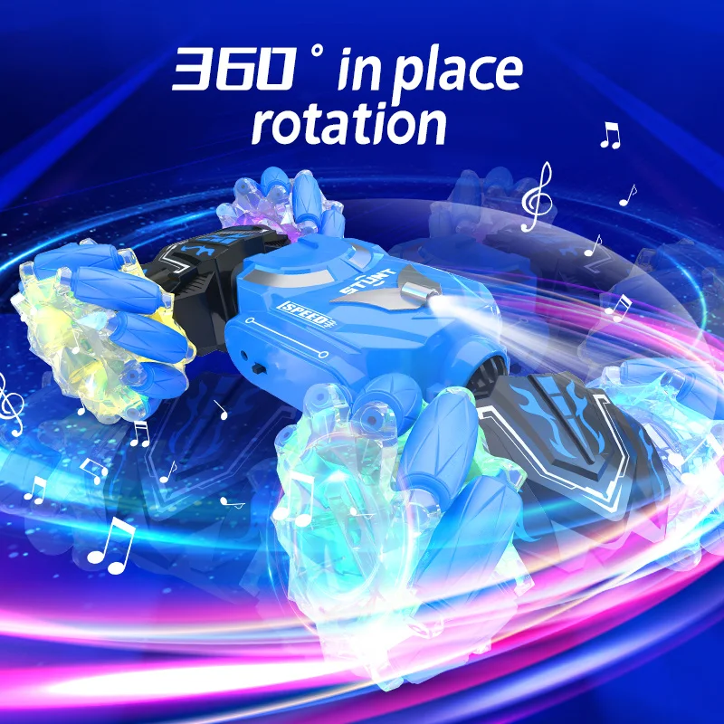 

RC Twist Stunt Car with Light & Music Double Sided Rolling Driving Stunt Toy for Kids