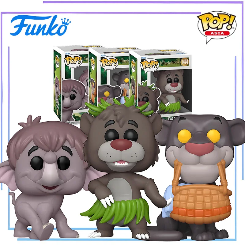 

Genuine Edition FUNKO POP Disney The Jungle Book Baloo，Bagheera Anime Action Desktop in-vehicle Decoration Collectible Model