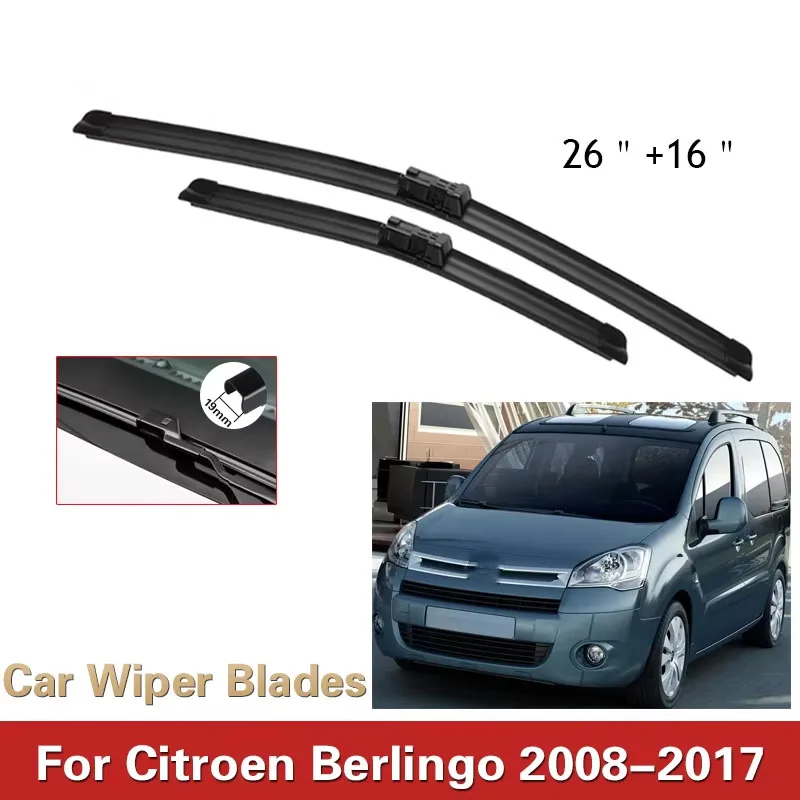 

Car Wiper Front Wiper Blades Set For Citroen Berlingo B9 2008 - 2017 2016 2015 2014 Windshield Windscreen 26"+16"