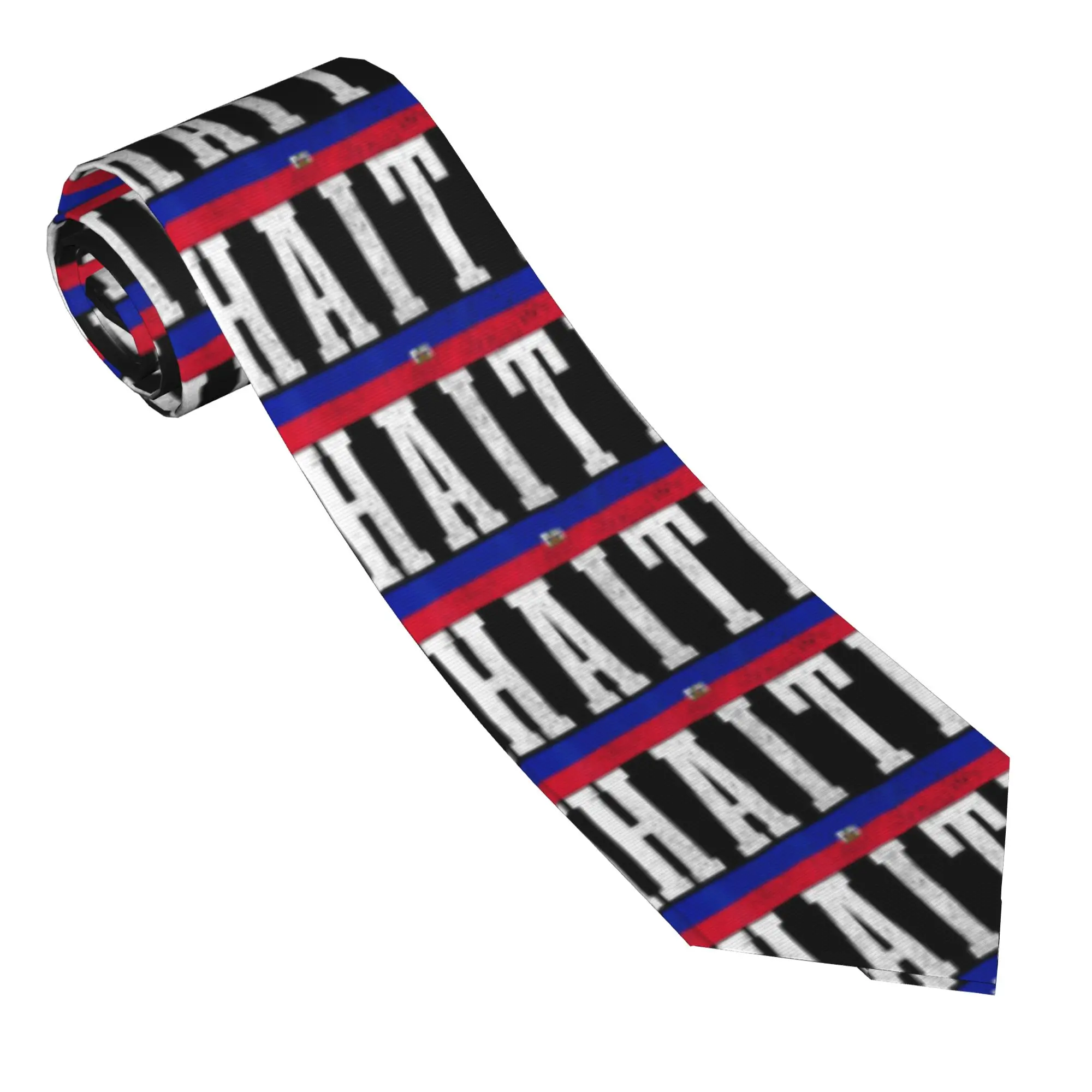 Haiti Haiti Flag Tie  Vintage Cool Neck Ties For Men Women Leisure Great Quality Collar Tie Custom DIY Necktie Accessories