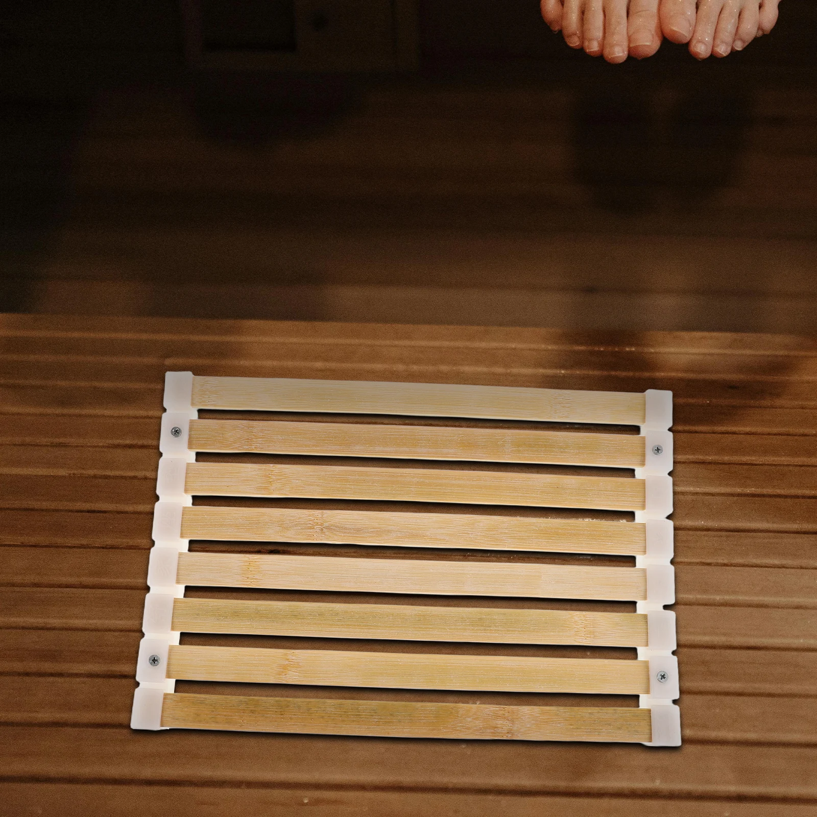 

Sauna Seat Cushion Bamboo Floor Mat Waterproof Bath Mat For Bathroom Shower Spa Steam Room Bench Support