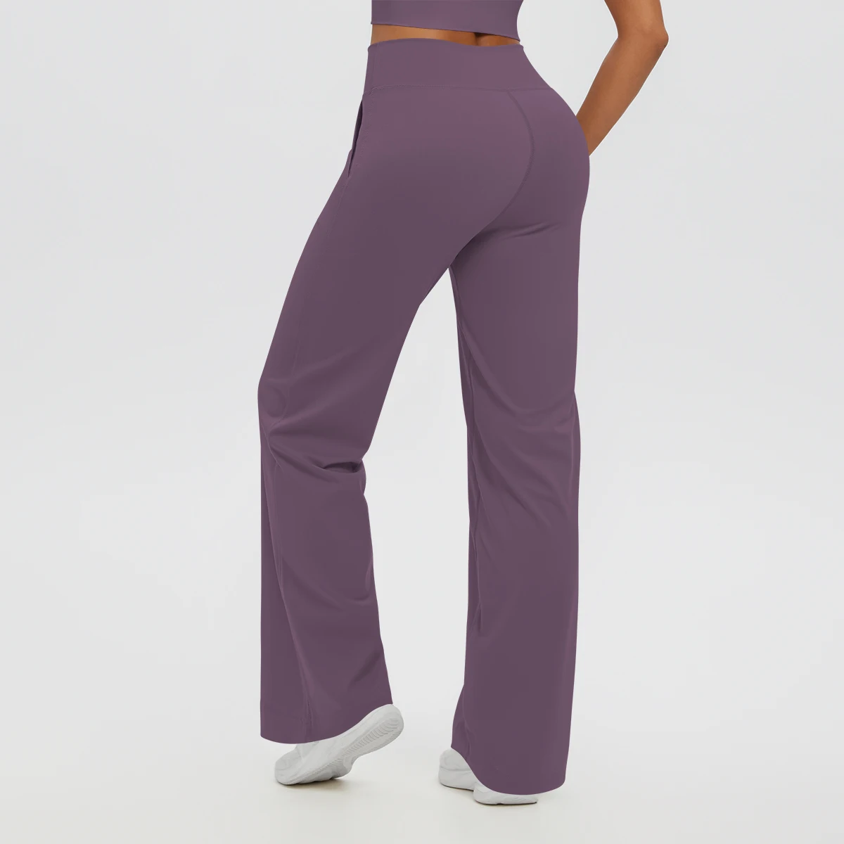Hamidou Quick Drying Yoga Wide Leg Pants Women Outdoor Running Push Up Loose Fitness Pants Solid Color Drawstring Yoga Pants