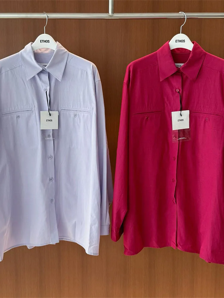 فضفاض طويل Sve المرأة irt النبيذ الأحمر ملابس خارجية التخسيس كسول Sle Dongda بوابة القطن عادية Faion حجم كبير