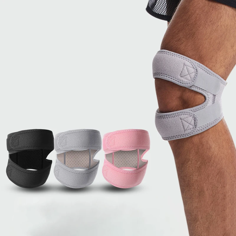 1pc Built-in Silicone Adjustable Patella Belt Shock Absorption Breathable Non-slip Knee Belt to Relieve Joint Wear Knee Belt
