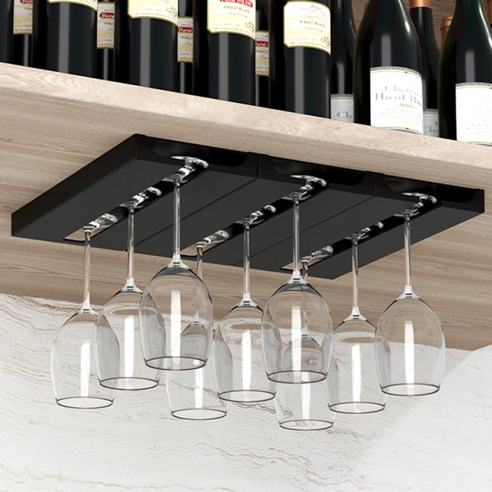 

1/2pcs Wine Glass Holder Under Shelf or Cabinet Punch-free Plastic Stemware Rack Organizer Hanger for Kitchen,Bar and Restaurant