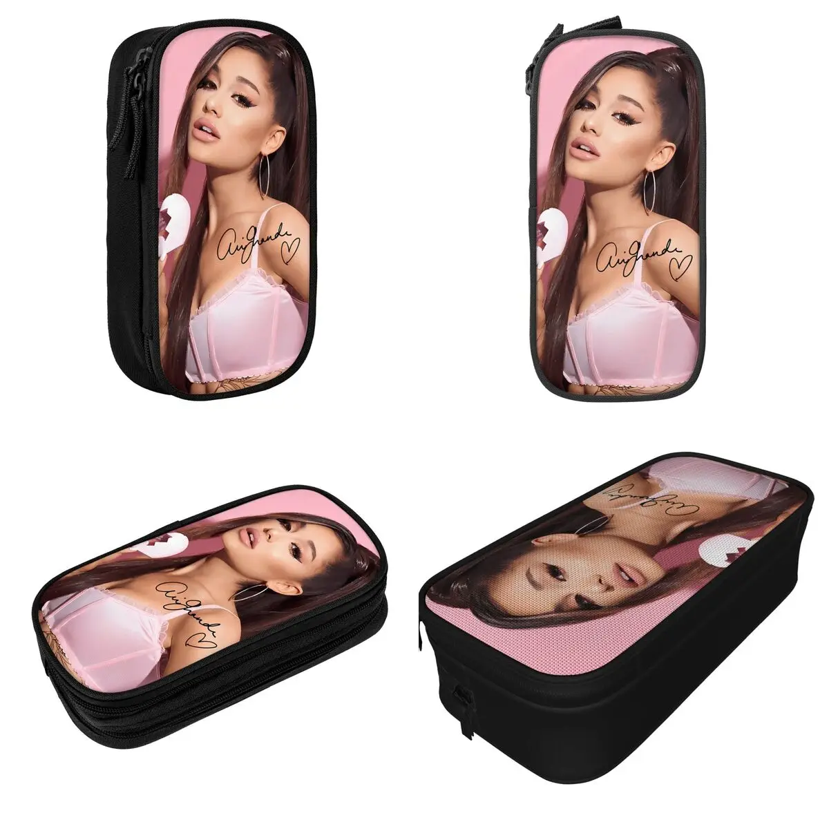 Fun Ariana Grandes Pop Music R&B Pencil Cases Pencil Box Pen Box for Student Big Capacity Bag Students School Gift Stationery