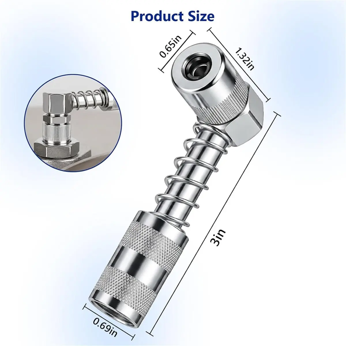 Grease Coupler Accessory Kit, 10Pcs Quick-Lock Double Handle Tips with Extension Hose - Lubrication Nozzle Set